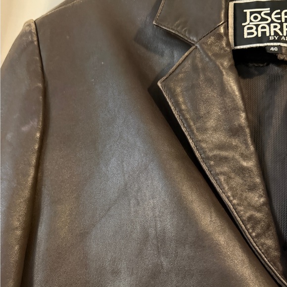 Vintage Joseph Barry by Adler Leather Blazer Jacket Brown Patina Size 40 - Picture 7 of 15
